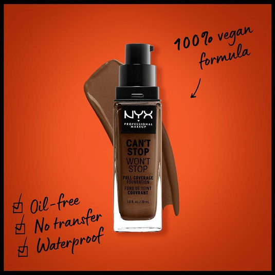 NYX Professional Makeup Can't Stop Won't Stop Full Coverage Liquid Foundation - 22 Deep Cool-3