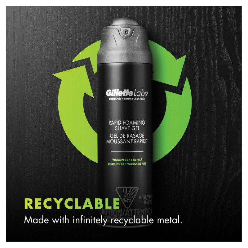 Load image into Gallery viewer, Gillette Labs 198ml Rapid Foaming Shave Gel Mens Sea Kelp Skin Protection-3
