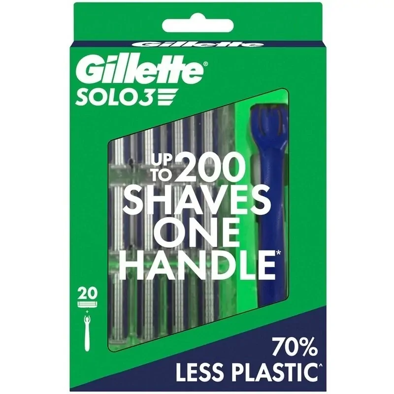Load image into Gallery viewer, 6x Gillette Solo 3 Disposable Razors Mens Shaving Blade 20pk-2

