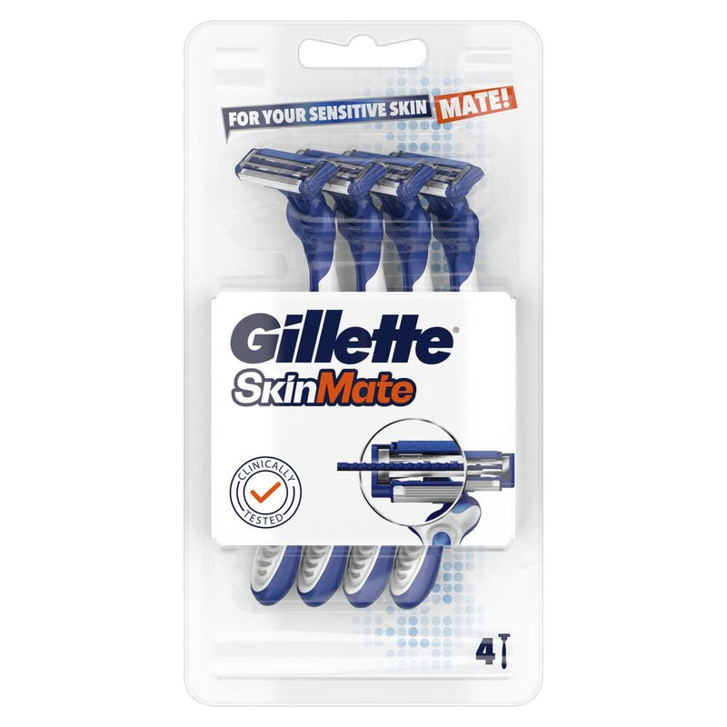 Load image into Gallery viewer, 4x Gillette SkinMate Mens Sensitive Disposable Razor Razors in Blue-1
