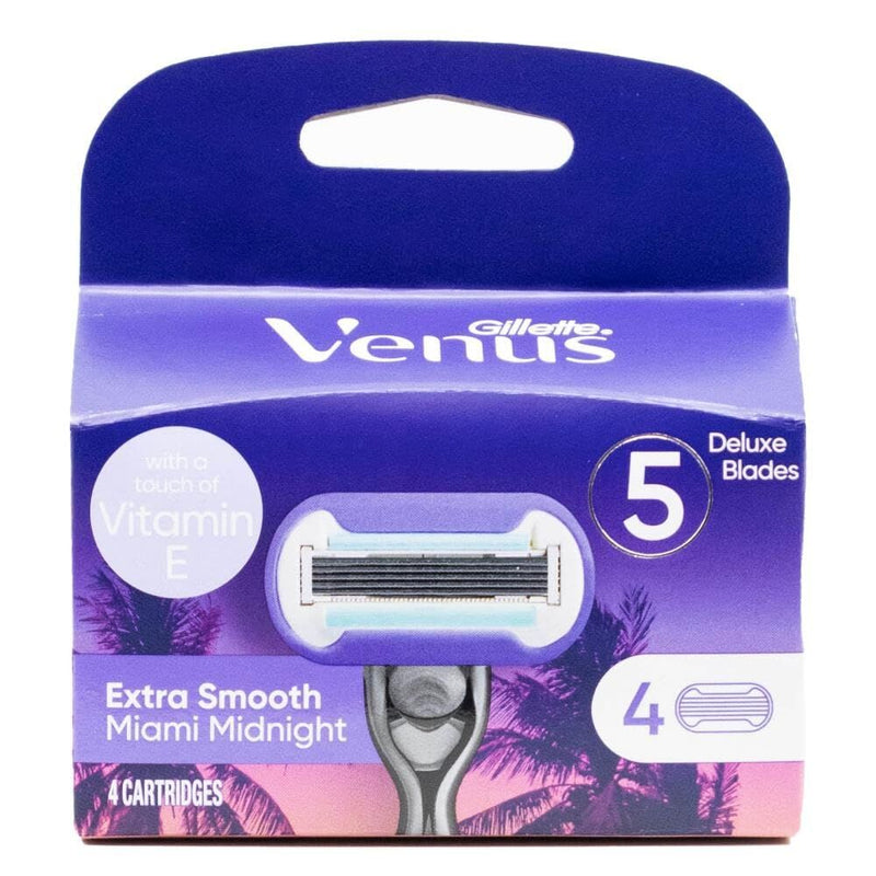 Load image into Gallery viewer, 4x Gillette Venus 5 Blades Extra Smooth Razor Refill Cartridges Miami Midnight-0
