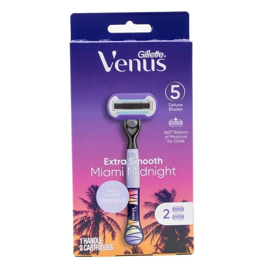 Gillette Venus Extra Smooth Miami Midnight Razor 3pk x1 Handle x2 5 Blades-0