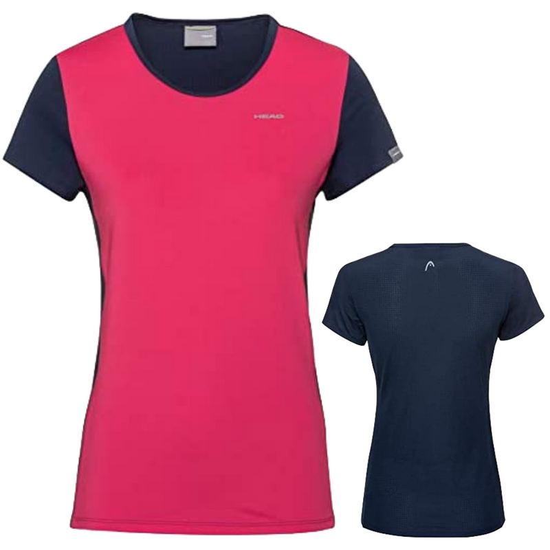Load image into Gallery viewer, HEAD Womens Mia T-Shirt Tennis Sports Gym Workout - Magenta/Dark Blue-0
