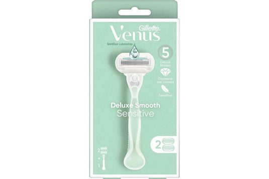 Gillette Womens Venus 3 Blade Razor Smooth Sensitive Includes Handle + 2 Cartridge-0