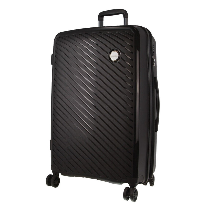 Load image into Gallery viewer, Monaco Checked Luggage Bag Travel Carry On Suitcase 75cm (124L) - Black
