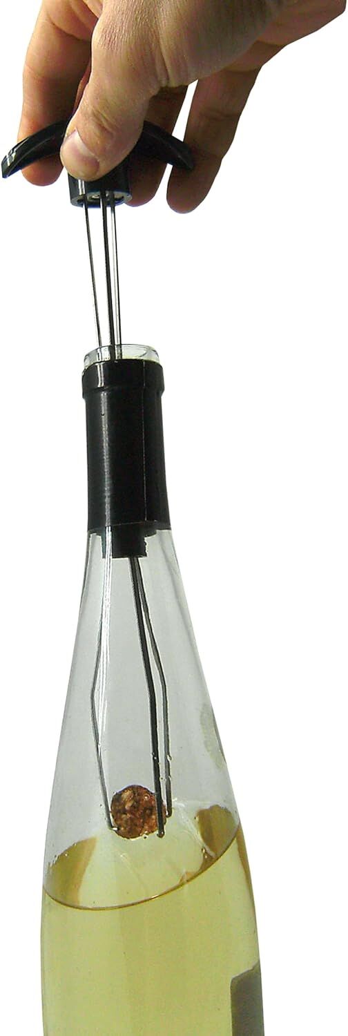 Vin Bouquet Cork Extractor Lifter Wine Bottle in Black/Silver-4