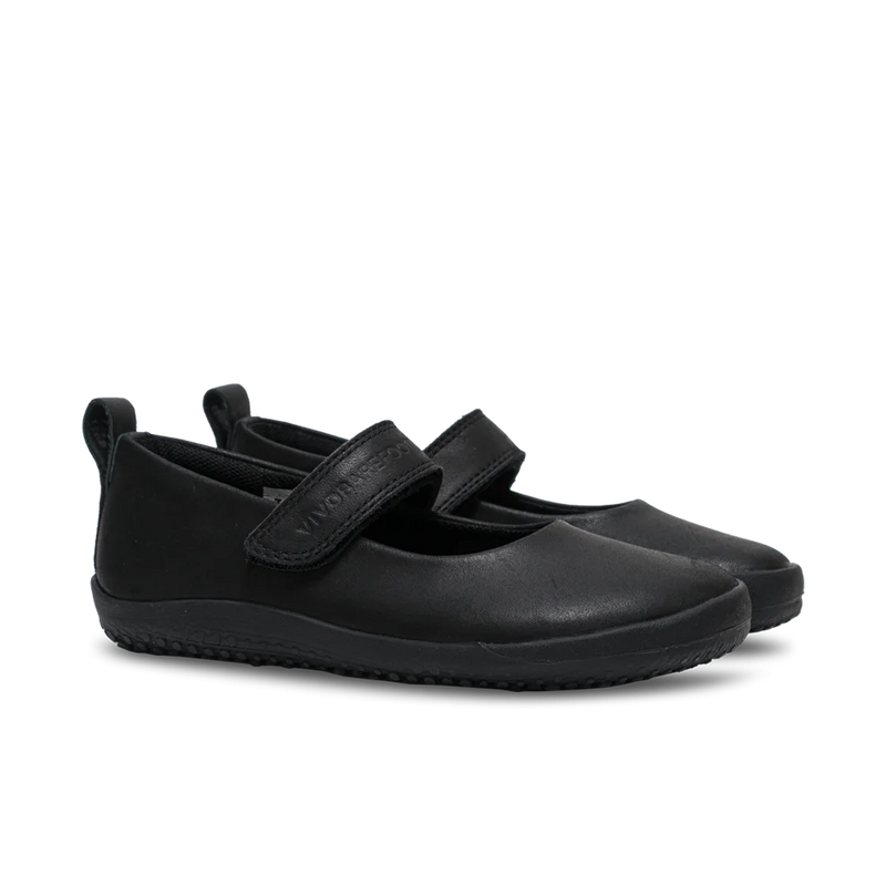 Load image into Gallery viewer, Vivobarefoot Wyn School Kids Obsidian Black
