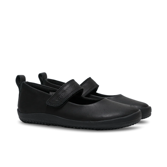 Vivobarefoot Wyn School Kids Obsidian Black