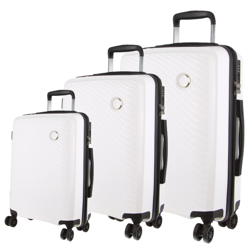 Load image into Gallery viewer, Monaco Hardshell 3-Piece Luggage Bag Set Travel Suitcase - White
