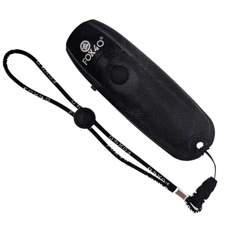Load image into Gallery viewer, Fox 40 Electronic Whistle with Wrist Lanyard in Black-1

