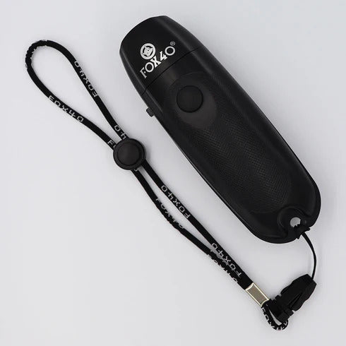 Load image into Gallery viewer, Fox 40 Electronic Whistle with Wrist Lanyard in Black-2
