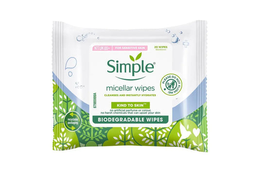 1 Pack of 20 Simple Micellar Wipes For Sensitive Skin-0