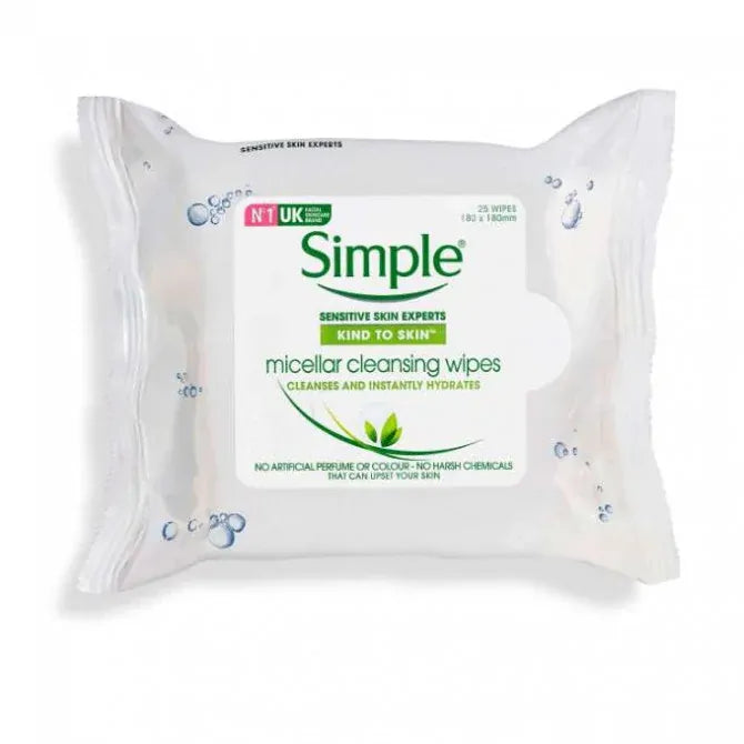 Load image into Gallery viewer, Simple Micellar Cleansing Wipes Kind To Skin Gentle Make-Up Remover-1 Pack of 25-0
