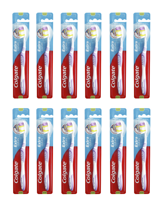 12x Colgate Extra Clean Toothbrush Medium (12 Packs of 1)-0