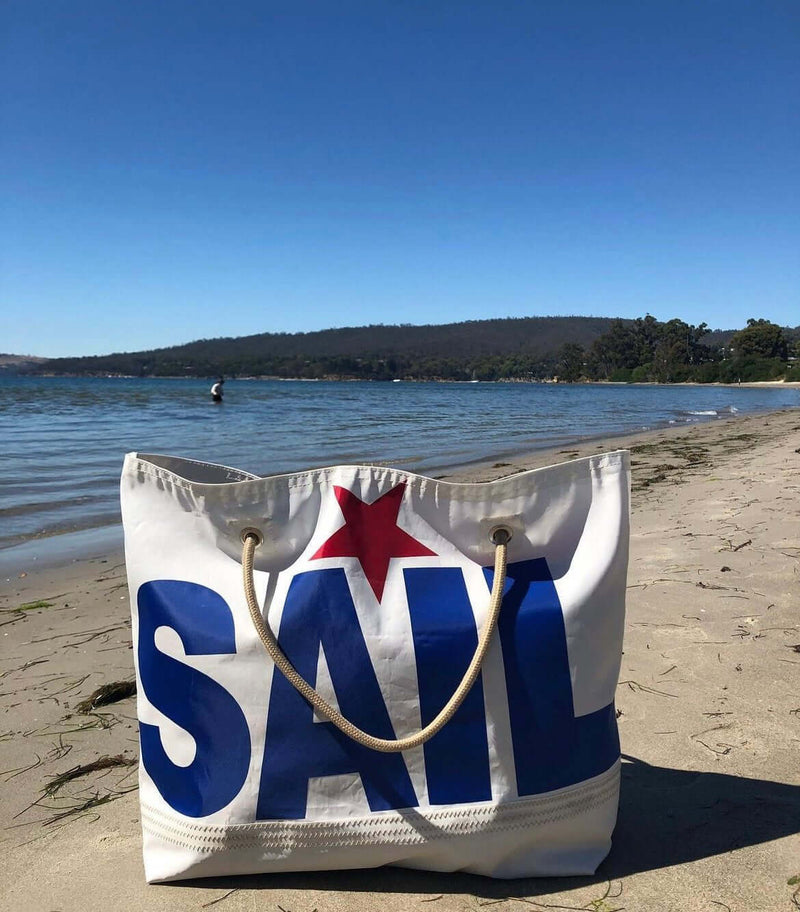 Load image into Gallery viewer, Southerly Buster Recycled Sail Beach Bag
