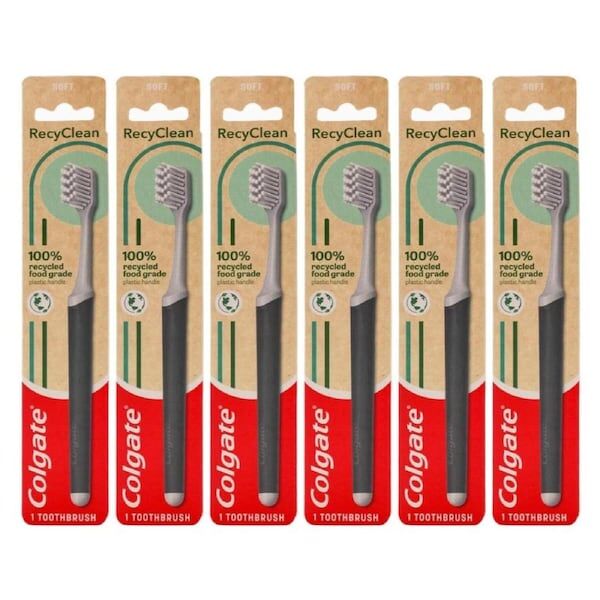Load image into Gallery viewer, 6x Colgate Toothbrush 100% Recycled Food Grade Plastic Handle Soft Bristles-0
