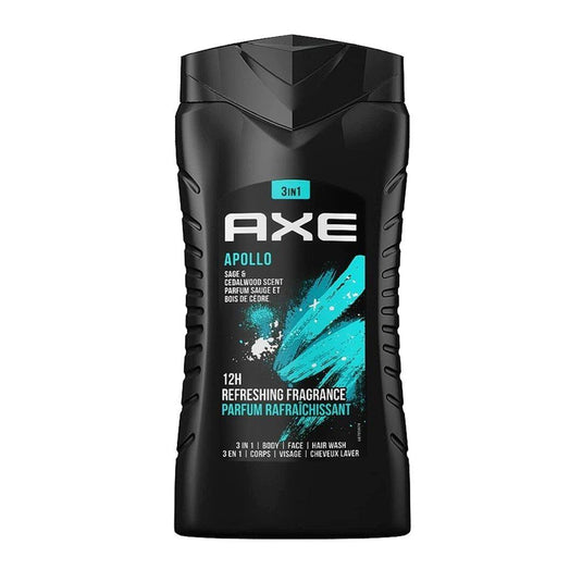 AXE Apollo 3-in-1 Body Face & Hair Wash in Green Fruit Sage Scent – 250mL-0