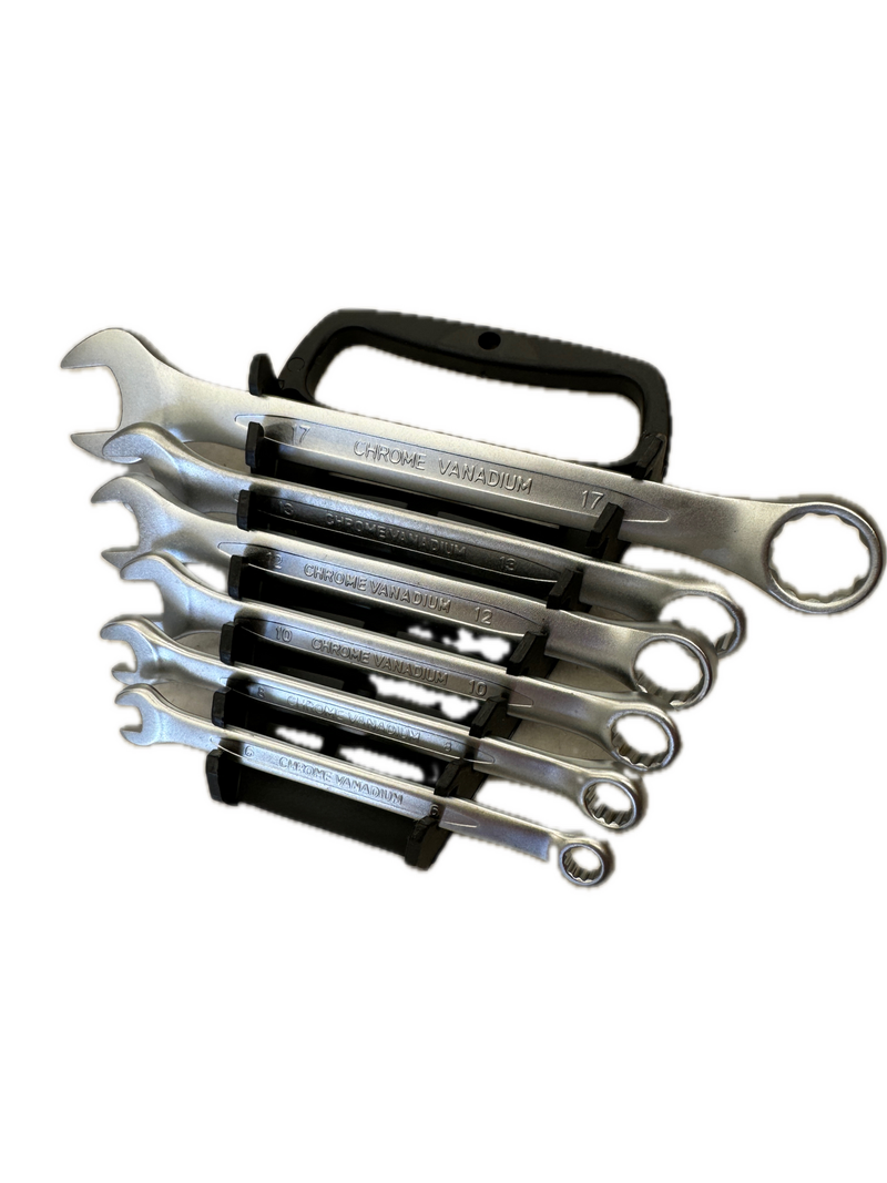 Load image into Gallery viewer, 6 Piece Double Open Ring End Wrench Combination Spanner Chrome Vanadium Auto Repair Set-1
