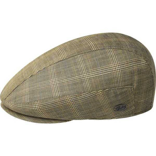 Bailey Mens Bedias Ivy Flat Cap Hat With Comfortable Sweatband- Golden Plaid-1