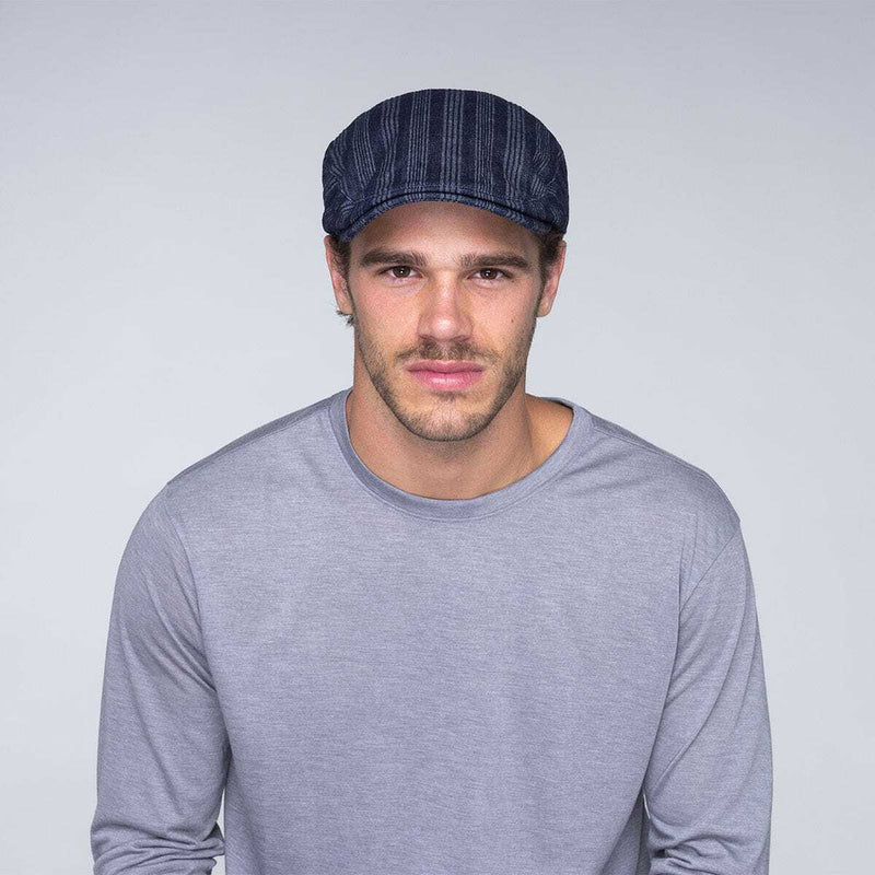 Load image into Gallery viewer, Bailey Mens Gulick Ivy Flat Cap Hat - Navy-3
