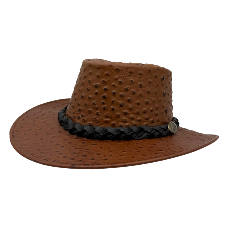 Load image into Gallery viewer, Jacaru 9016 Ostrich Hat – Genuine Ostrich Leather | Statement Piece
