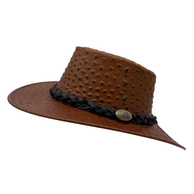 Load image into Gallery viewer, Jacaru 9016 Ostrich Hat – Genuine Ostrich Leather | Statement Piece
