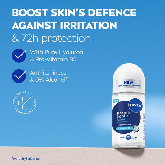 NIVEA Womens Derma Control 50ml Roll-On Antiperspirant Deodorant 72H-2