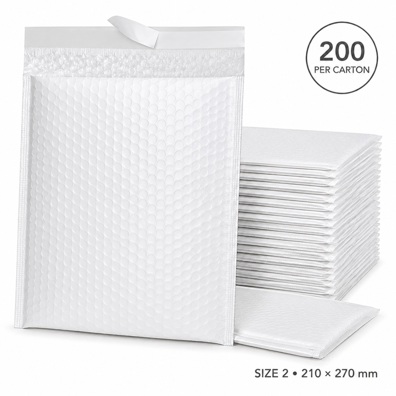 Load image into Gallery viewer, 200x White Poly Bubble Mailers Padded Cushioned Postage Envelope - "Size 2" (210mm x 270mm)-1
