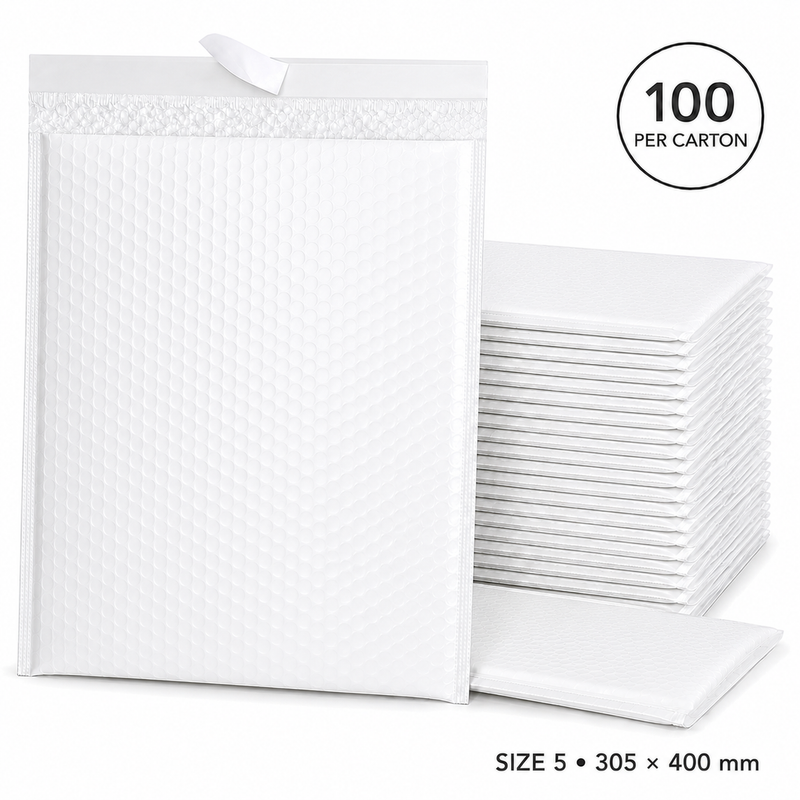 Load image into Gallery viewer, 100x White Poly Bubble Mailers Padded Cushioned Postage Envelope - "Size 5" (305mm x 400mm)-1
