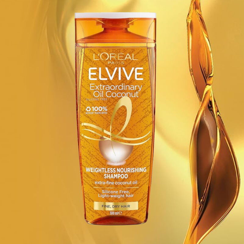 Load image into Gallery viewer, Loreal 300ml Shampoo Elvive Weightless Nourishing Extraordinary Oil Coconut Fine Dry Hair-3
