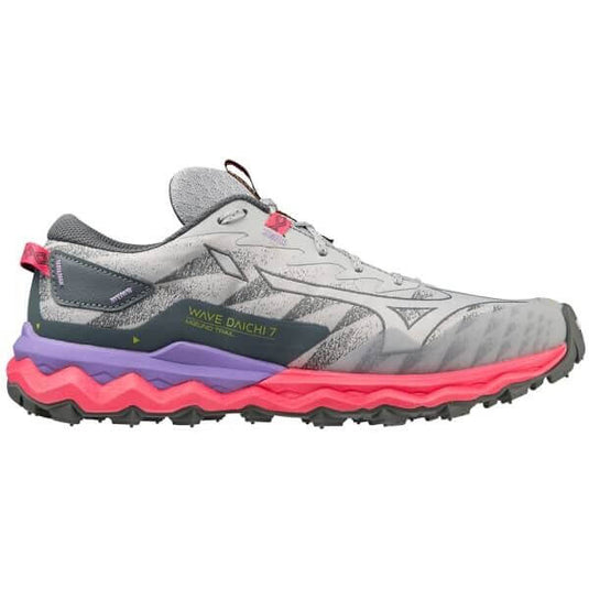 Womens Mizuno Wave Daichi 7 2023 Pearl Blue/High-Vis Pink/Purple Punch Size 7.5