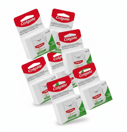 6x Colgate Total Dental Floss Mint Waxed Plaque Removal Gum Care - 25m-0