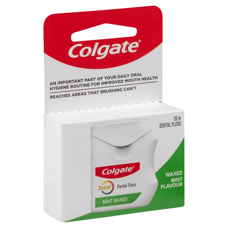 Load image into Gallery viewer, Colgate Total Dental Floss Mint Waxed Plaque Removal Gum Care - 25m-0
