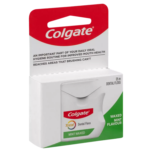 Colgate Total Dental Floss Mint Waxed Plaque Removal Gum Care - 25m-0
