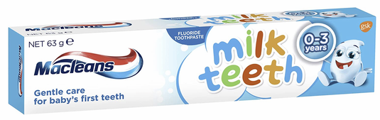 Macleans Fluoride Toothpaste Milk Teeth Gentle Care For Babies 0-3 Years Old 63g-1