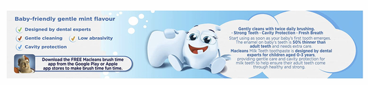 Macleans Fluoride Toothpaste Milk Teeth Gentle Care For Babies 0-3 Years Old 63g-3