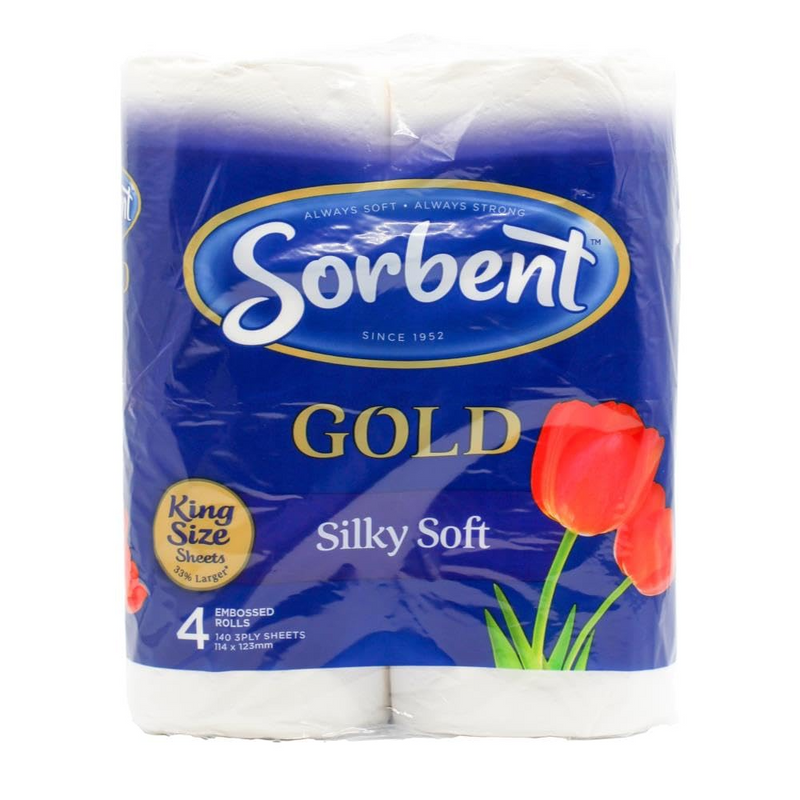 Load image into Gallery viewer, Sorbent 3-Ply Gold Silky Soft Toilet Paper (Pack of 4)-0
