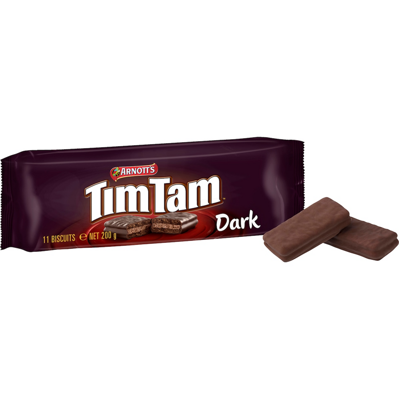 Load image into Gallery viewer, 12x Arnott's Tim Tam Dark Chocolate Biscuits 200g - 1 Packet (Fresh Australian Batch)-2
