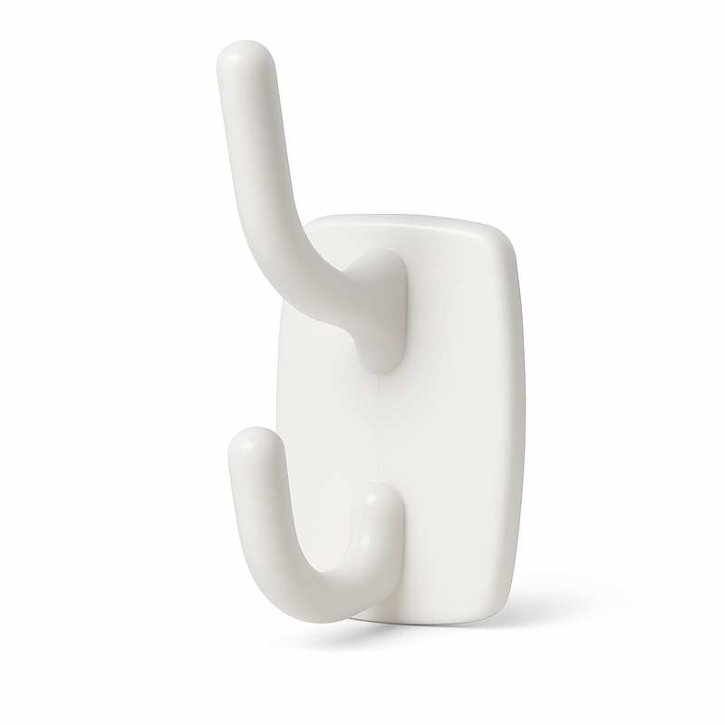 Load image into Gallery viewer, Deco Self-Adhesive Double Hook in White – 2.3kg Weight Capacity per Hook-0
