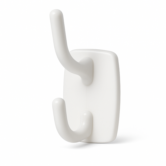 Deco Self-Adhesive Double Hook in White – 2.3kg Weight Capacity per Hook-1