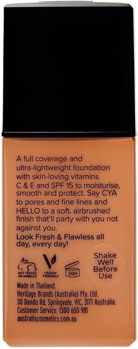 Load image into Gallery viewer, Australis Fresh &amp; Flawless Full Coverage Foundation SPF 15 - Sunkissed-4
