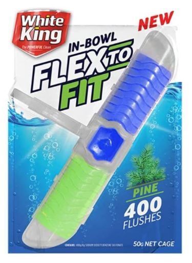 Load image into Gallery viewer, White King 50g In - Bowl Flex O Fit Toilet Cage Pine Cleaning Agent-0
