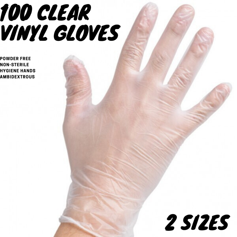 Load image into Gallery viewer, 100pcs Clear Vinyl Disposable Examination Gloves Powder Free-1
