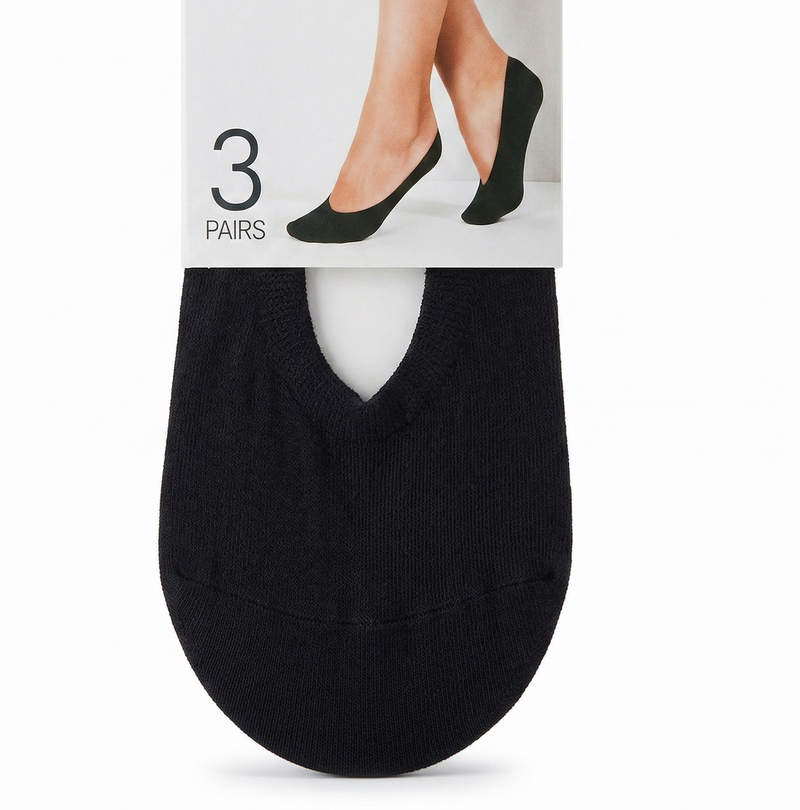 Load image into Gallery viewer, anko 3-Pairs Low Cut Footlets Socks in Black (Womens Size AU/US 9-11)-2
