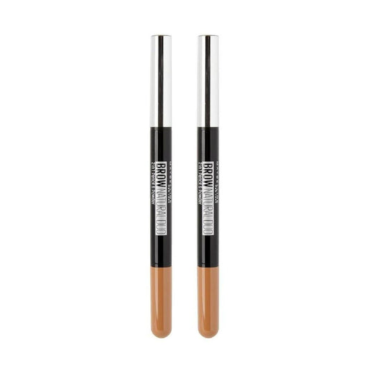 2x Maybelline 20g Brow Natural Duo Eyebrow Liner - Light Brown-1