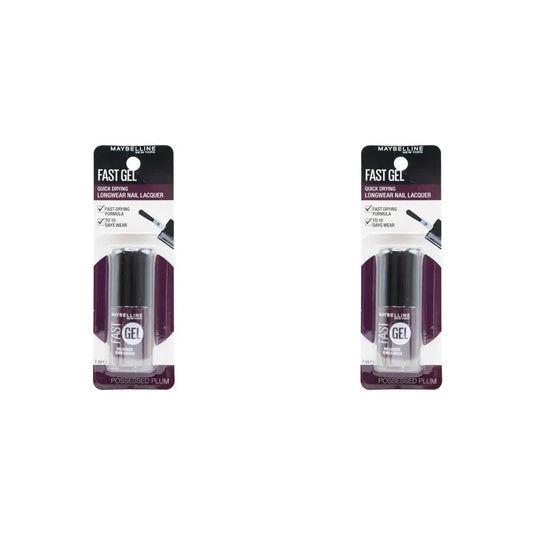 2x Maybelline Fast Gel Quick Drying Longwear Nail Lacquer 6.7ml  - 13 Possessed Plum-4