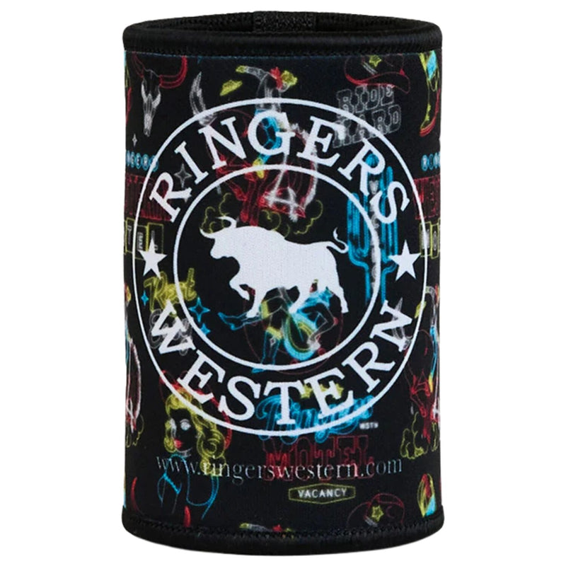 Load image into Gallery viewer, Ringers Western Stubby Cooler Holder Neoprene Saloon Design in Mulberry-1
