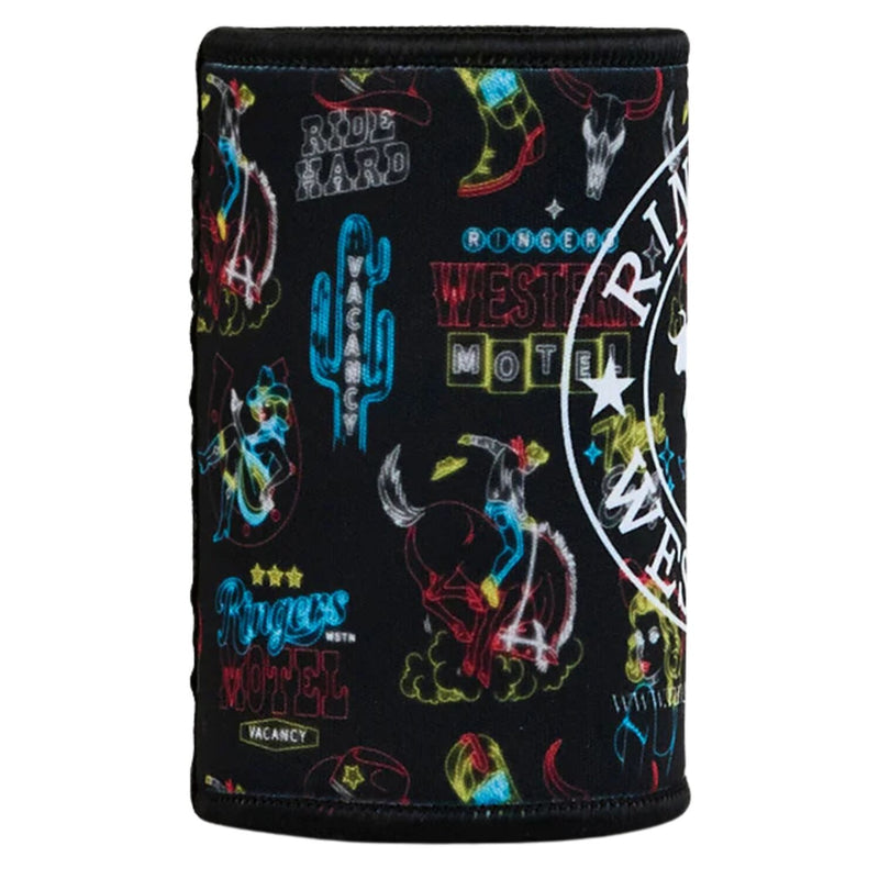 Load image into Gallery viewer, Ringers Western Stubby Cooler Holder Neoprene Saloon Design in Mulberry-2
