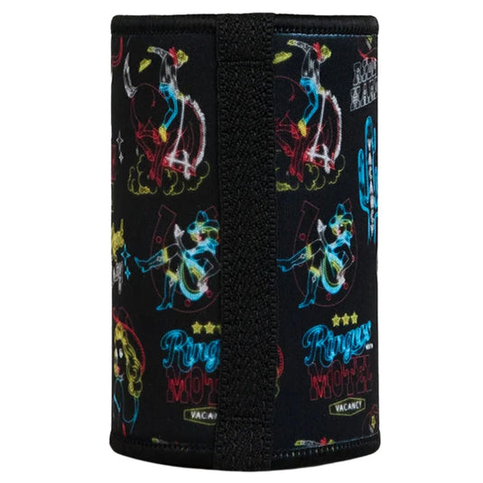 Ringers Western Stubby Cooler Holder Neoprene Saloon Design in Mulberry-3