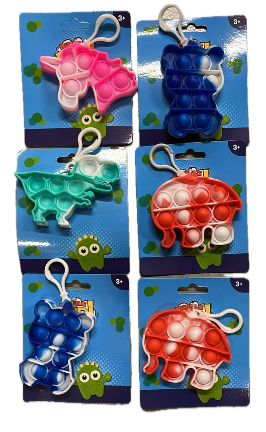 Push Bubble Pop It Fidget Keyring Squeeze Toy Sensory Silicone Stress Reliever-1